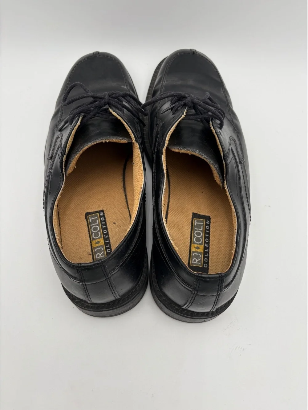 RJ Colt Collection Men's 12m Black Leather Dress Shoes Dress Or Casual